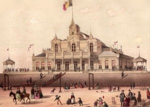 Eerste houten Kursaal, litho van Henri Borremans (ibidem).